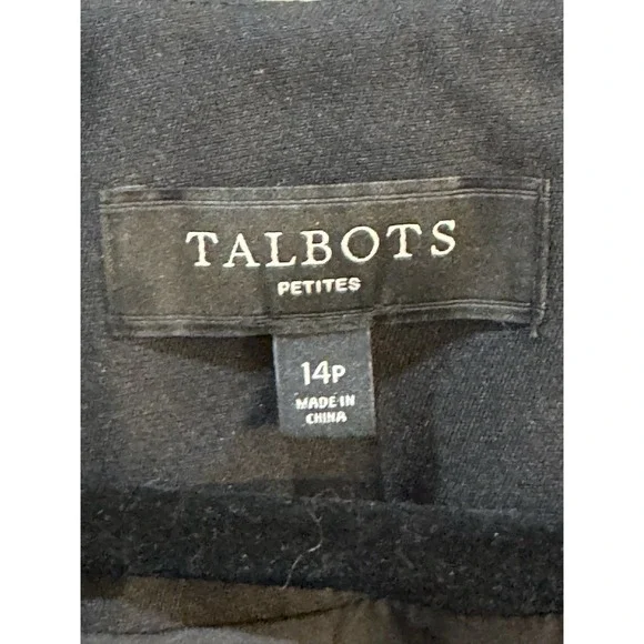Talbots Black Silk Cotton 3/4 Sleeve Blazer Size 14 Petite Cropped Career - Picture 5 of 12